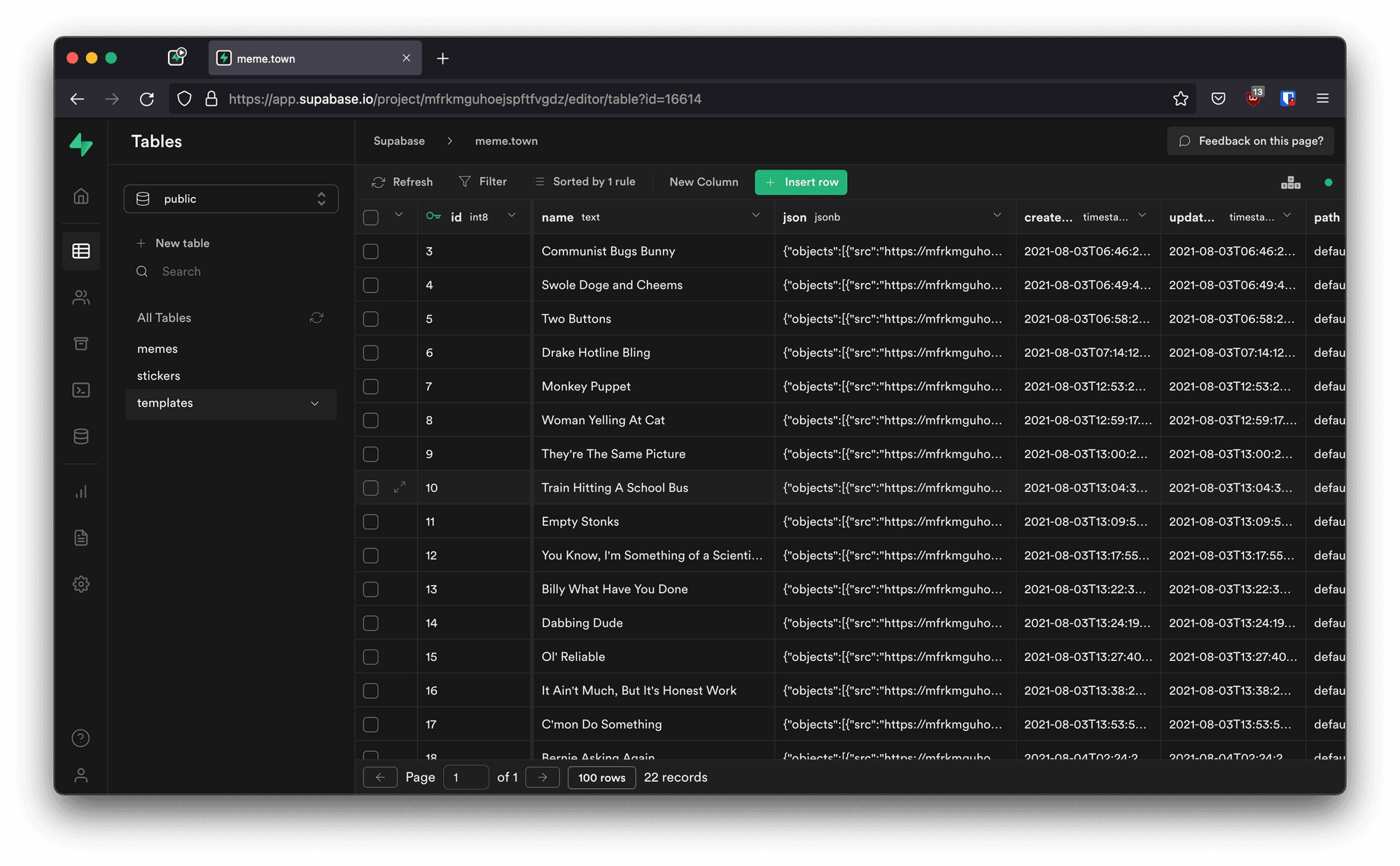 Supabase Dashboard